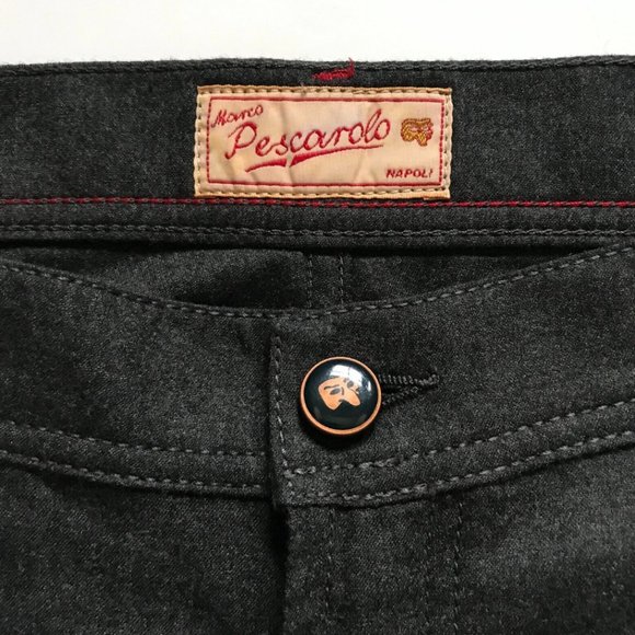 NWT Pescarolo Nerano M Pants Trousers Mens 54 36 Dark Gray Straight Leg 5 Pocket - Picture 5 of 14